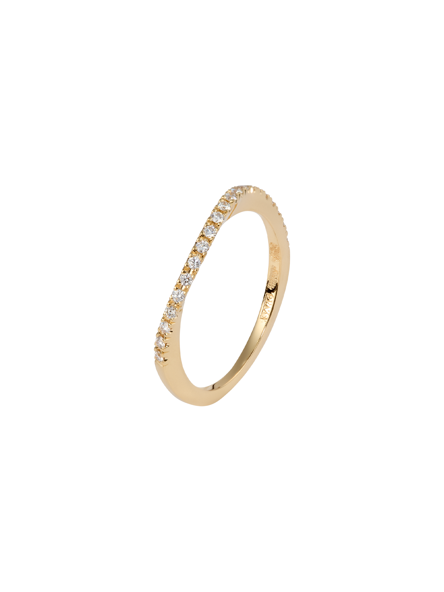 Waves ring in 18k yellow gold with 0,21ct diamond